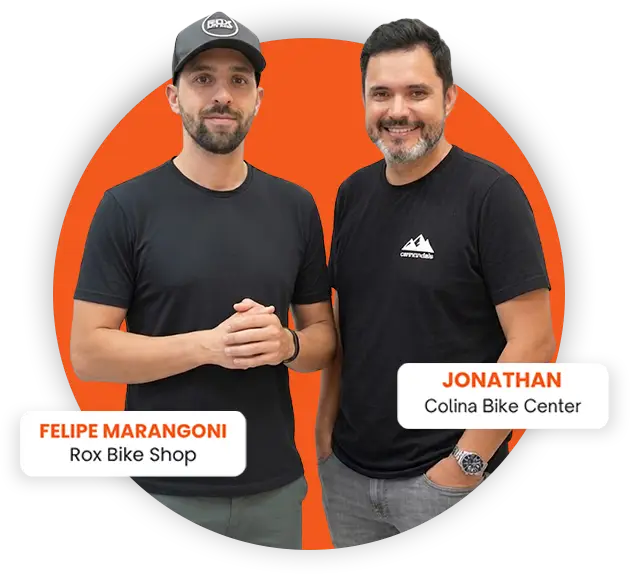 Felipe Marangoni (Rox Bike Shop) e Jonathan (Colina Bike Center)